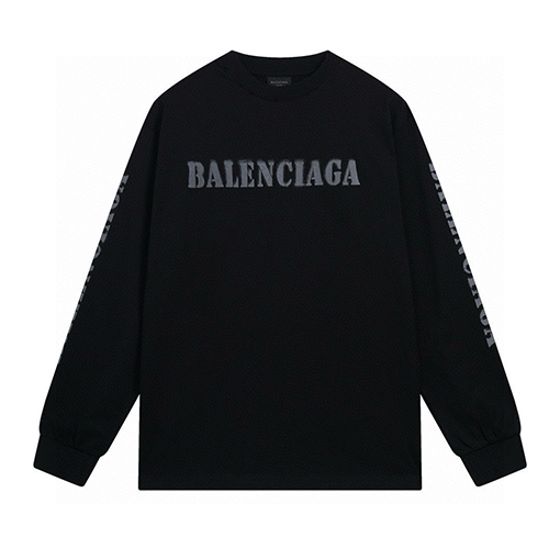 バレンシアガスーパーコピーブルーミーロゴプリントロンガスリーブTシャツ