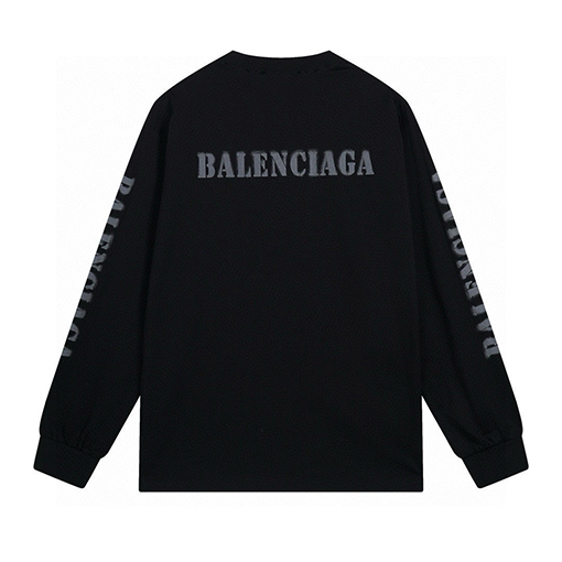 バレンシアガスーパーコピーブルーミーロゴプリントロンガスリーブTシャツ