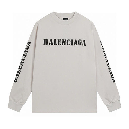 バレンシアガスーパーコピーブルーミーロゴプリントロンガスリーブTシャツ