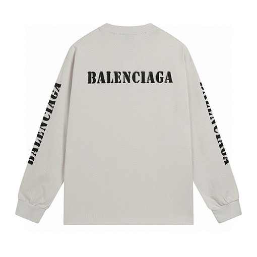 バレンシアガスーパーコピーブルーミーロゴプリントロンガスリーブTシャツ