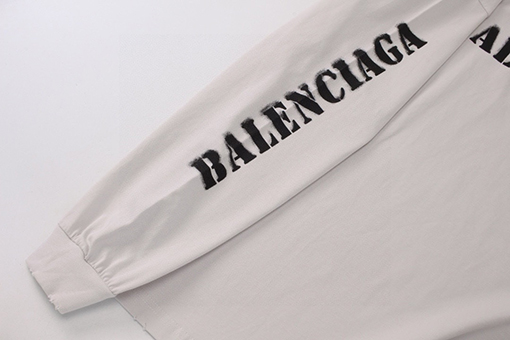 バレンシアガスーパーコピーブルーミーロゴプリントロンガスリーブTシャツ