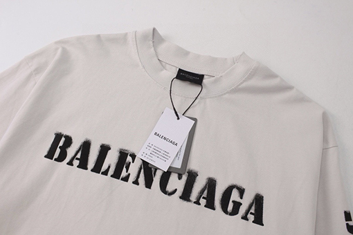 バレンシアガスーパーコピーブルーミーロゴプリントロンガスリーブTシャツ