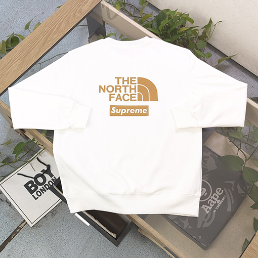 The North FaceXSupremeロゴプリントカジュアルカップルハイクルーネックフリースパーカー