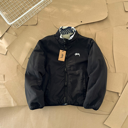 ステューシーコピー Stussy Dragon Sherpa Jacket ロングプリントフリース長袖ジャケット
