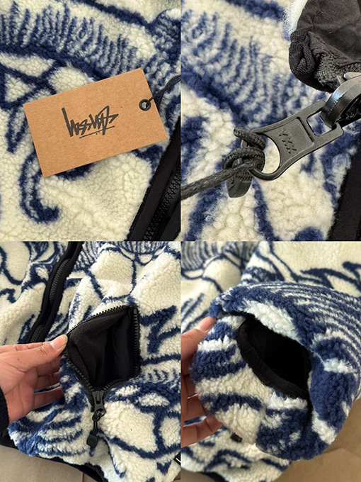 ステューシーコピー Stussy Dragon Sherpa Jacket ロングプリントフリース長袖ジャケット