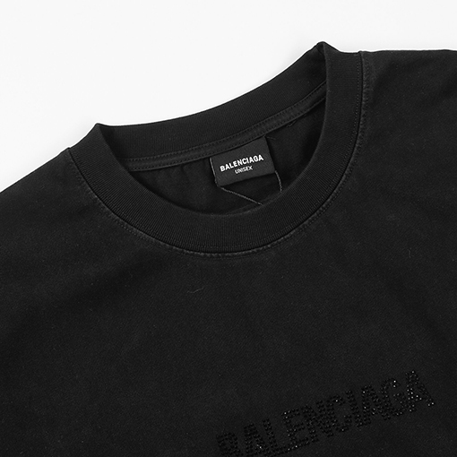 バレンシアガスーパーコピーロゴホットドリル半袖Tシャツ