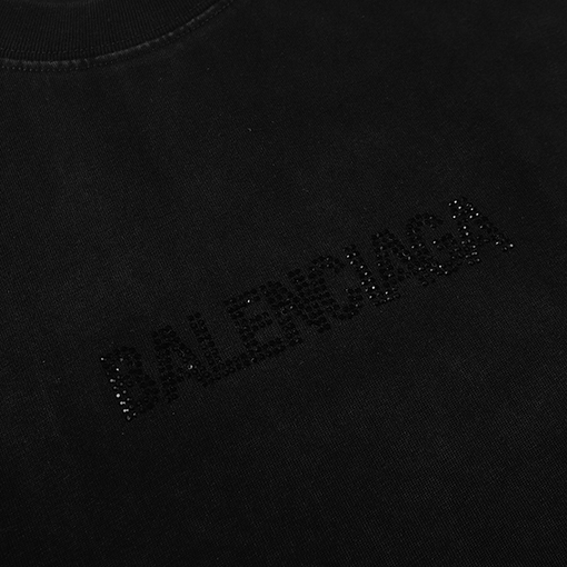 バレンシアガスーパーコピーロゴホットドリル半袖Tシャツ