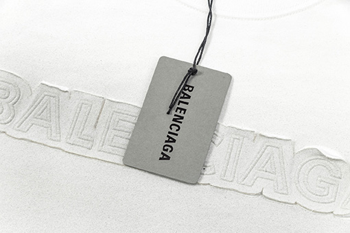 バレンシアガアップリケ文字刺繍古びた半袖Tシャツ