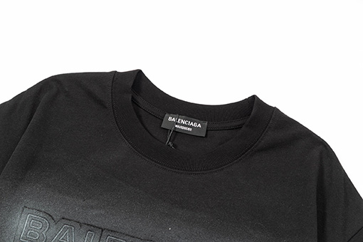 バレンシアガアップリケ文字刺繍古びた半袖Tシャツ