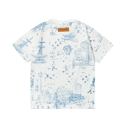 ルイヴィトンコピーアルファベットプリント半袖Tシャツ