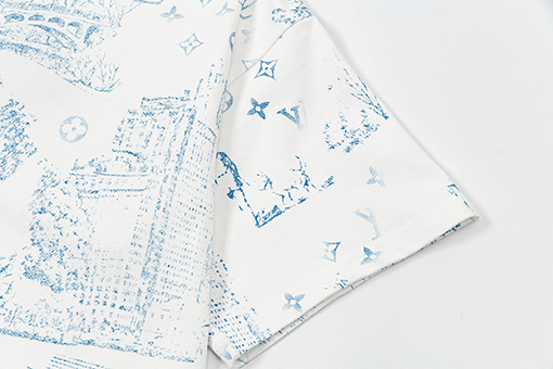 ルイヴィトンコピーアルファベットプリント半袖Tシャツ