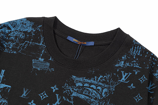 ルイヴィトンコピーアルファベットプリント半袖Tシャツ