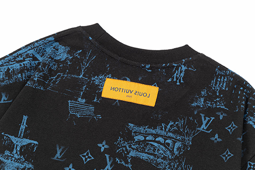 ルイヴィトンコピーアルファベットプリント半袖Tシャツ