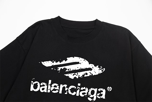 バレンシアガヴィンテージレタープリント半袖Tシャツ