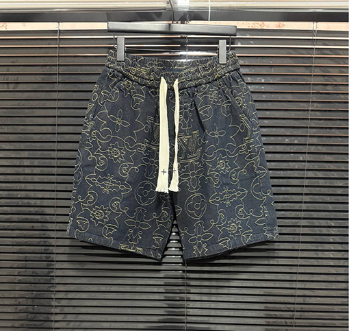 ルイヴィトン新しいロゴプリント半袖デニムスーツ