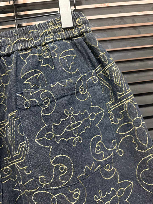 ルイヴィトン新しいロゴプリント半袖デニムスーツ