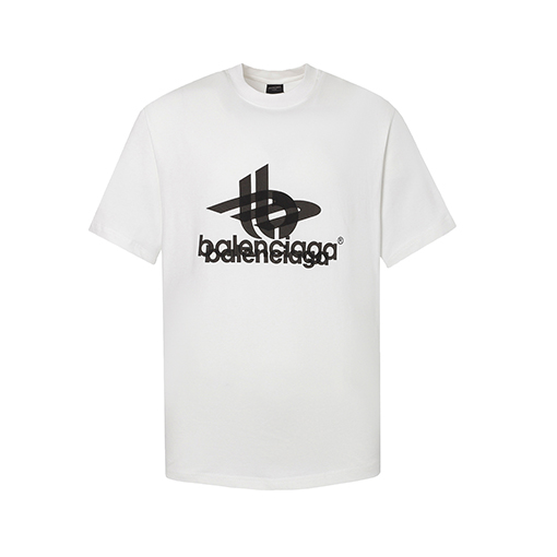 バレンシアガテープ印刷ゴースト半袖Tシャツ