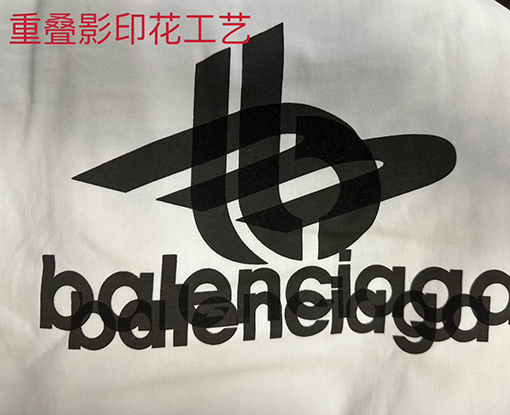 バレンシアガテープ印刷ゴースト半袖Tシャツ