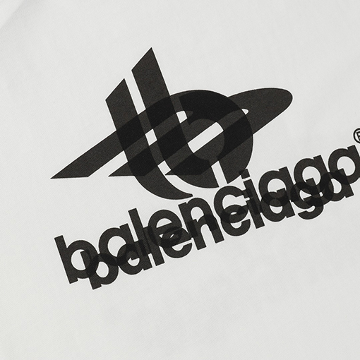 バレンシアガテープ印刷ゴースト半袖Tシャツ
