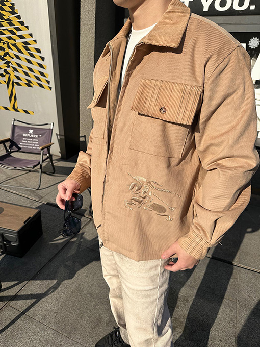 バーバリーコーデュロイチェック柄ジャケット