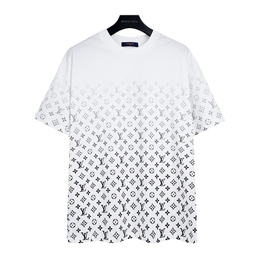 ルイヴィトンLVモノグラムフルプリントグラデーションロゴプリント半袖Tシャツ
