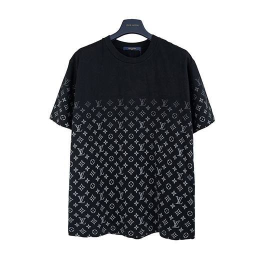 ルイヴィトンLVモノグラムフルプリントグラデーションロゴプリント半袖Tシャツ