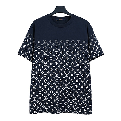 ルイヴィトンLVモノグラムフルプリントグラデーションロゴプリント半袖Tシャツ