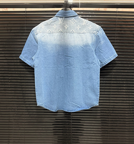 ルイヴィトン新しいウォッシュブルーデニムアルファベット刺繍ステッチデニムセット