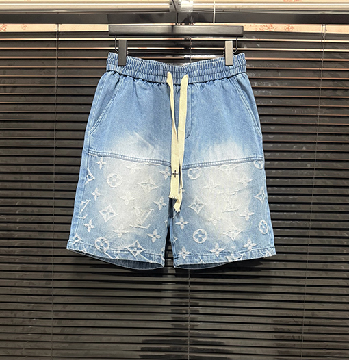 ルイヴィトン新しいウォッシュブルーデニムアルファベット刺繍ステッチデニムセット