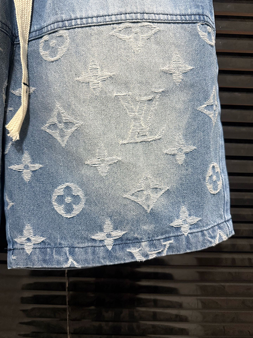 ルイヴィトン新しいウォッシュブルーデニムアルファベット刺繍ステッチデニムセット