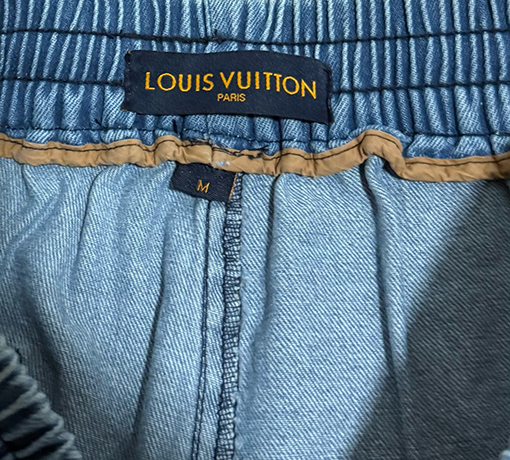 ルイヴィトン新しいウォッシュブルーデニムアルファベット刺繍ステッチデニムセット