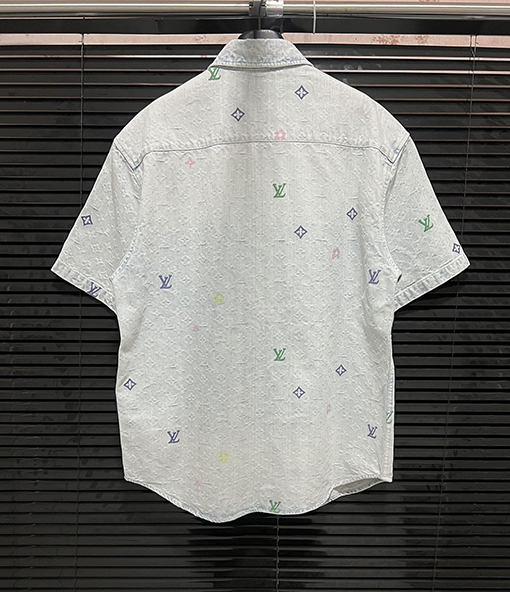 ルイヴィトンカラフルなアルファベットのロゴ刺繍ステッチのデニムセット