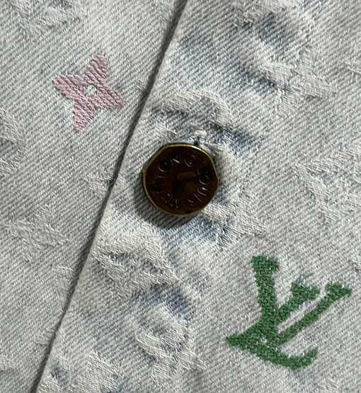 ルイヴィトンカラフルなアルファベットのロゴ刺繍ステッチのデニムセット