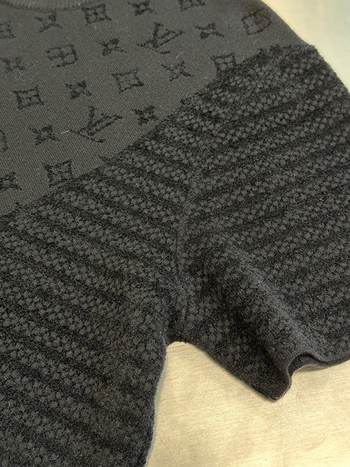 ルイヴィトンステッチ編み半袖シャツ