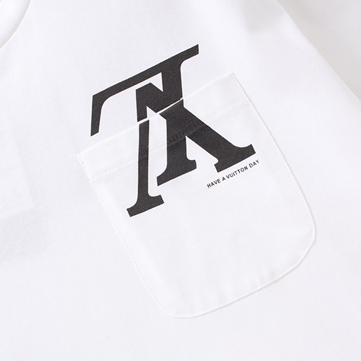 ルイヴィトンLV逆立ちロゴポケットプリント半袖Tシャツ