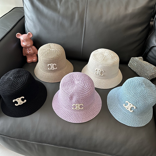 セリーヌ透かし編み春夏フラットトップフィッシャーマンハット
