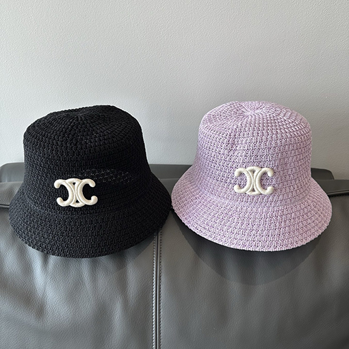 セリーヌ透かし編み春夏フラットトップフィッシャーマンハット