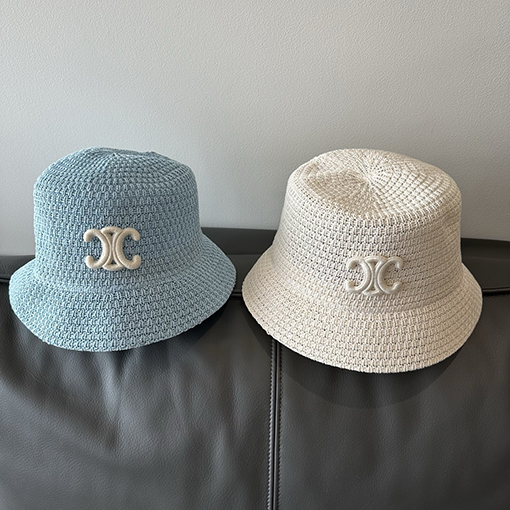 セリーヌ透かし編み春夏フラットトップフィッシャーマンハット