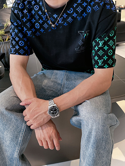 ルイヴィトンウエスタンデニムシリーズフルプリント半袖Tシャツ