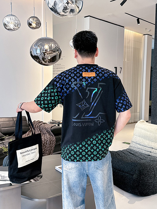 ルイヴィトンウエスタンデニムシリーズフルプリント半袖Tシャツ