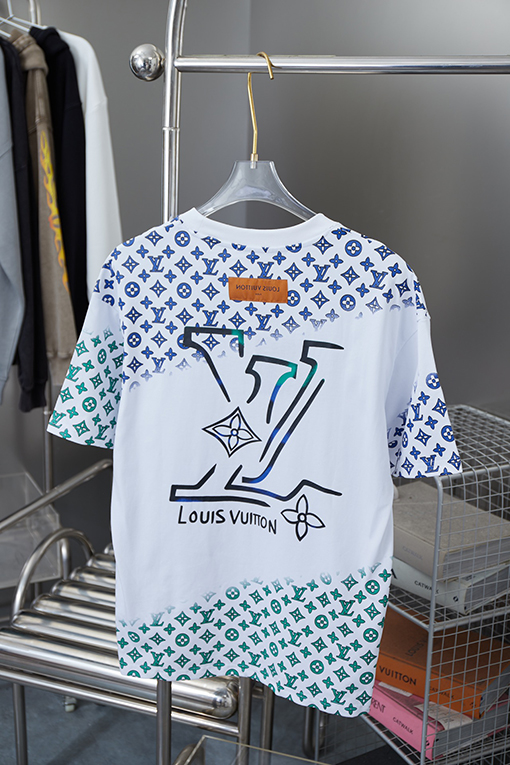 ルイヴィトンウエスタンデニムシリーズフルプリント半袖Tシャツ