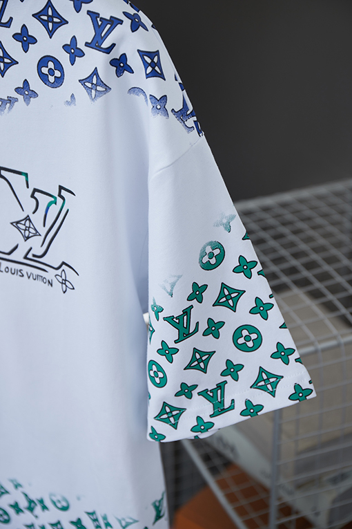 ルイヴィトンウエスタンデニムシリーズフルプリント半袖Tシャツ