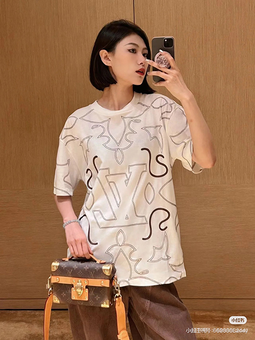ルイヴィトンウエスタンデニムシリーズフルプリント半袖Tシャツ
