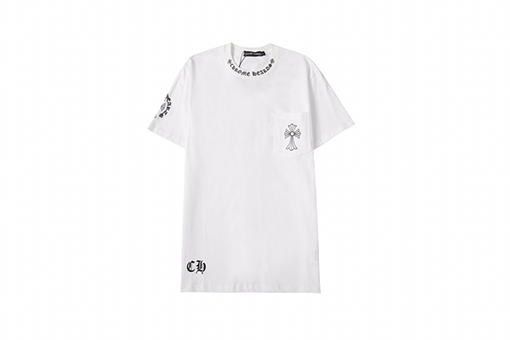 クロムハーツ新しいアルファベットの襟の長いch半袖Tシャツ