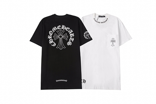 クロムハーツ新しいアルファベットの襟の長いch半袖Tシャツ