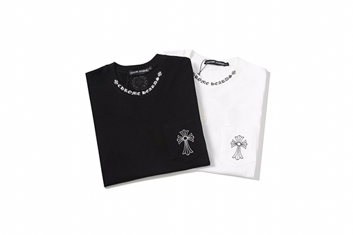 クロムハーツ新しいアルファベットの襟の長いch半袖Tシャツ