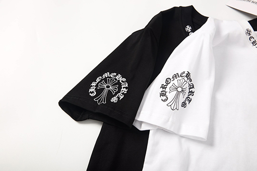 クロムハーツ新しいアルファベットの襟の長いch半袖Tシャツ