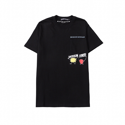 クロムハーツコピーCHサンスクリットラウンドネック半袖レディースカジュアル大きな唇漫画プリント半袖Tシャツ