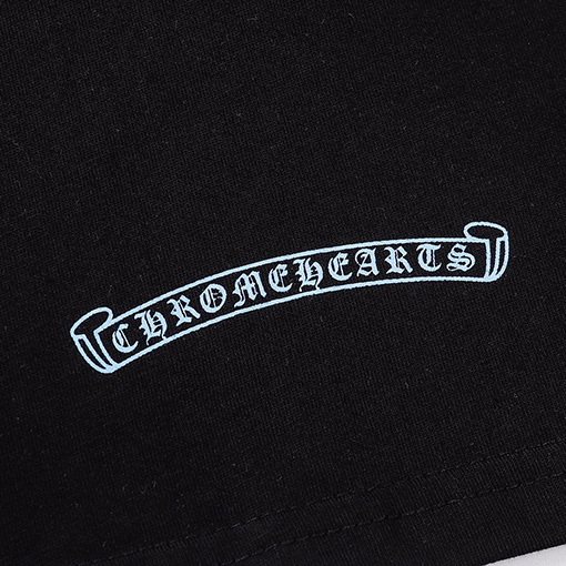 クロムハーツコピーCHサンスクリットラウンドネック半袖レディースカジュアル大きな唇漫画プリント半袖Tシャツ
