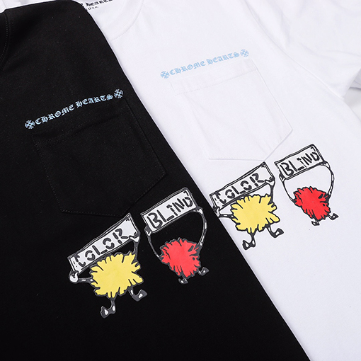 クロムハーツコピーCHサンスクリットラウンドネック半袖レディースカジュアル大きな唇漫画プリント半袖Tシャツ